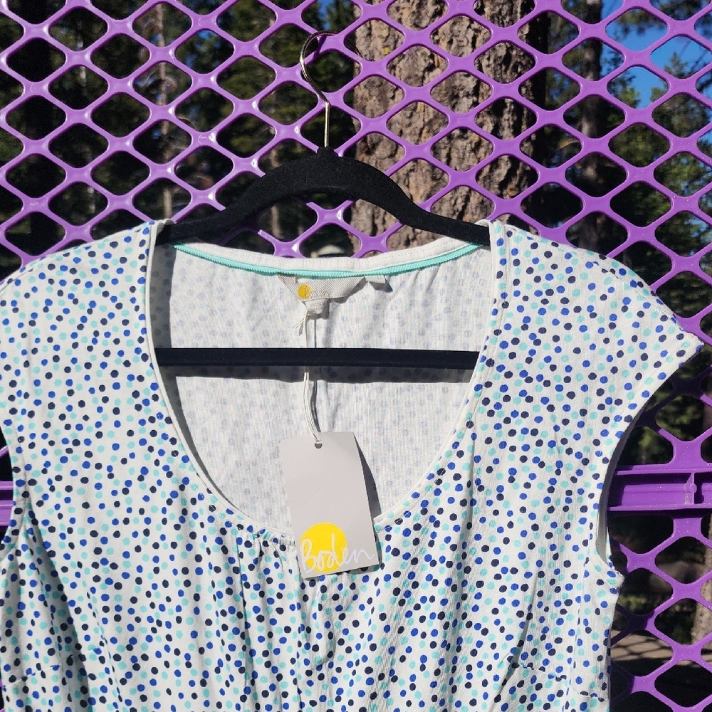 Boden Blue and Black Midi Dress 100% Cotton - Picture 10 of 10